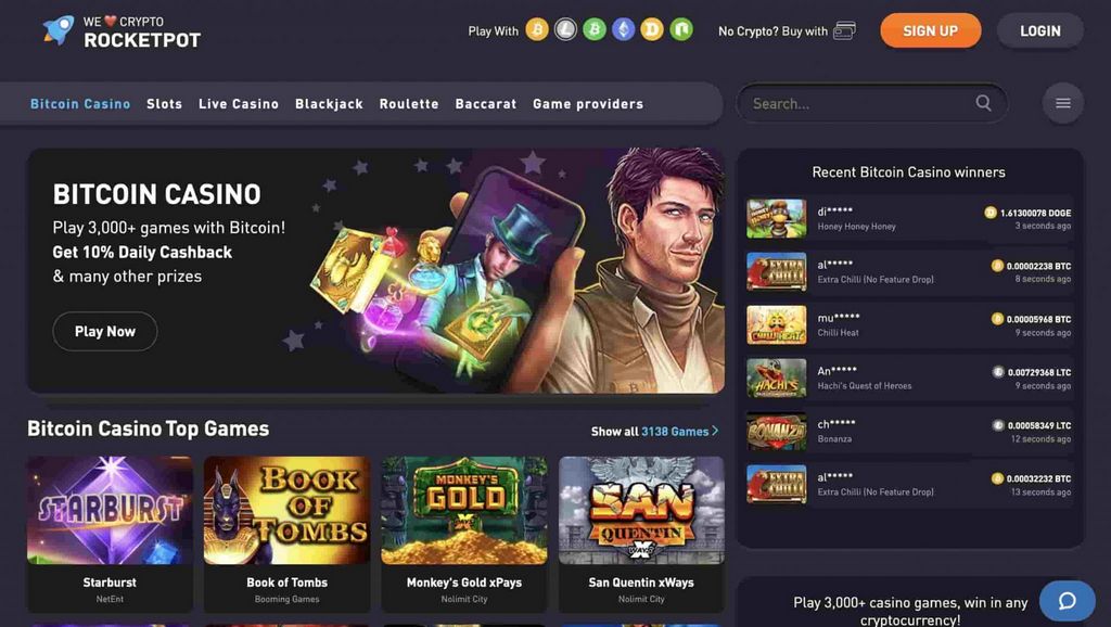 Valutazione di Rocketpot Casino - Classifiche di esperti e giocatori 